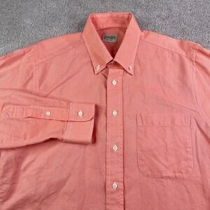 Gitman Bros Shirt Mens Large Orange Oxford OCDB Long Sleeve Made in USA